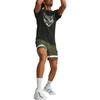 Puma Футболка с логотипом и принтом животных для баскетбола, спортивная, повседневная, дышащая, с круглым вырезом и коротким рукавом, мужская, черная 538564-01