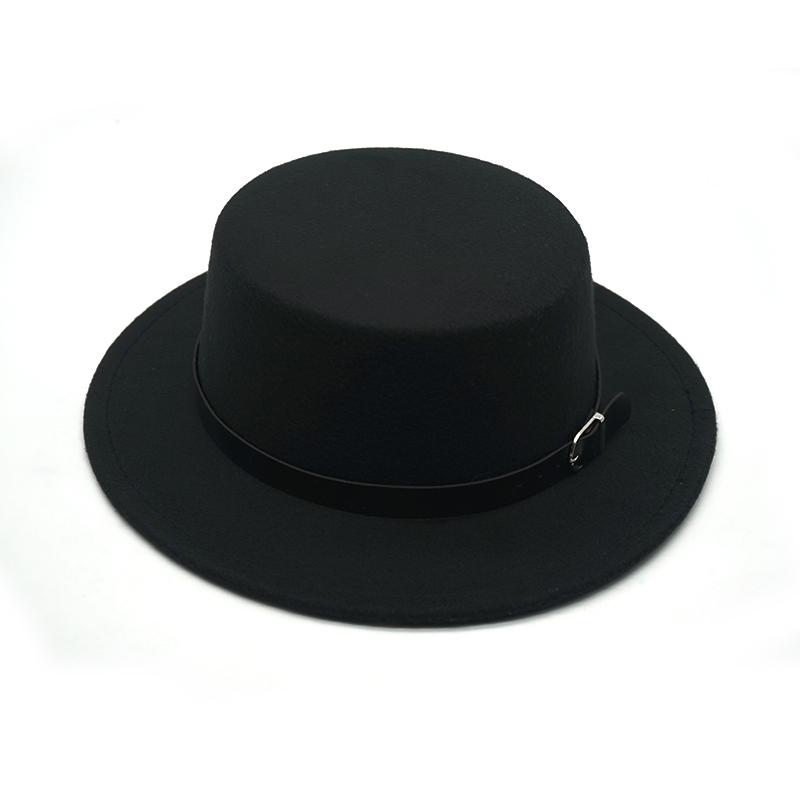 New Felt Hat Men Fedora Hats with Belt Women Vintage Trilby Caps Wool Fedora Warm Jazz Hat Chapeau Femme Feutre Panaman Hat