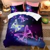 Роскошный темно-синий комплект постельного белья Galaxy Twin Full Queen King Size, пододеяльник/пододеяльник, комплект сияющих звезд, звездное небо, пододеяльник