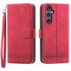 For Samsung Galaxy S25+ Leather Case Lines Imprint Wallet Phone Cover