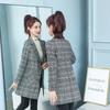 Элегантное шерстяное пальто в сетку, женское тонкое пальто средней длины, осенне-зимние куртки, однобортный шерстяной пиджак, верхняя одежда 5XL