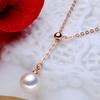Маленькое ювелирное ожерелье для женщин, регулируемая длина и короткая Y-образная цепочка с жемчугом, цепочка на ключицу