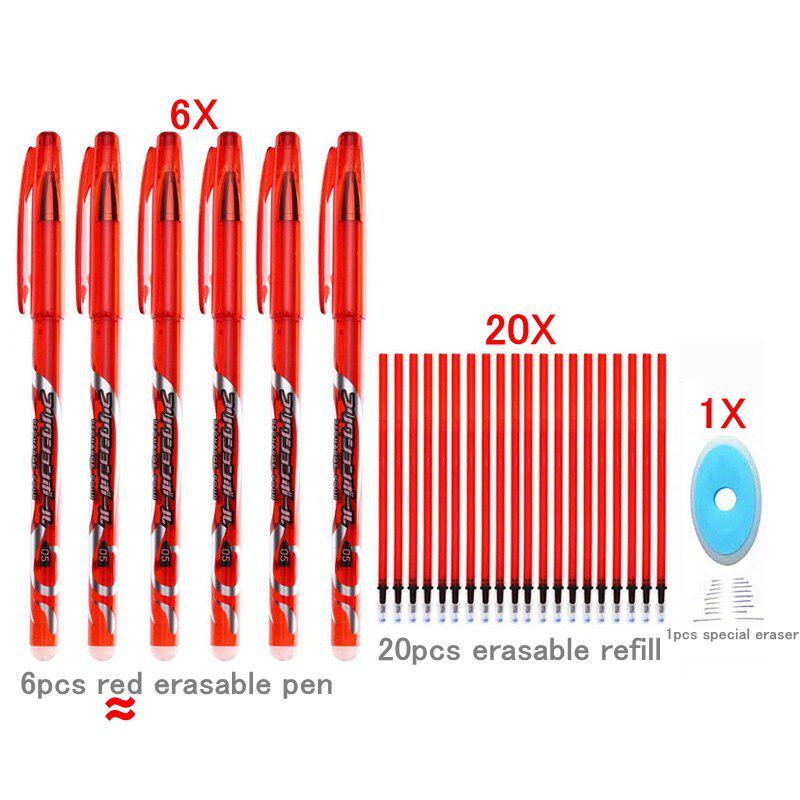 27pcs/lot Erasable Pen Refill Rod Washable Handle Ballpoint Pen 0.5mm Blue Black Ink For School Pens Writes Erases Stationery