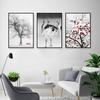 Red-crowned Crane Plum Blossom Decoration Mural Minimalist Poster Canvas Painting and Wall Art Prints for Modern Home Decor No Frame