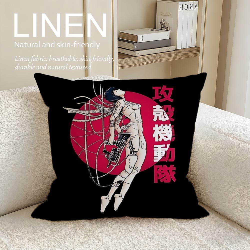 Character Motoko Kusanagi Cushion Cover Pillowcase Set Pcs x x Breathable Washable Sofa Cushion Cover