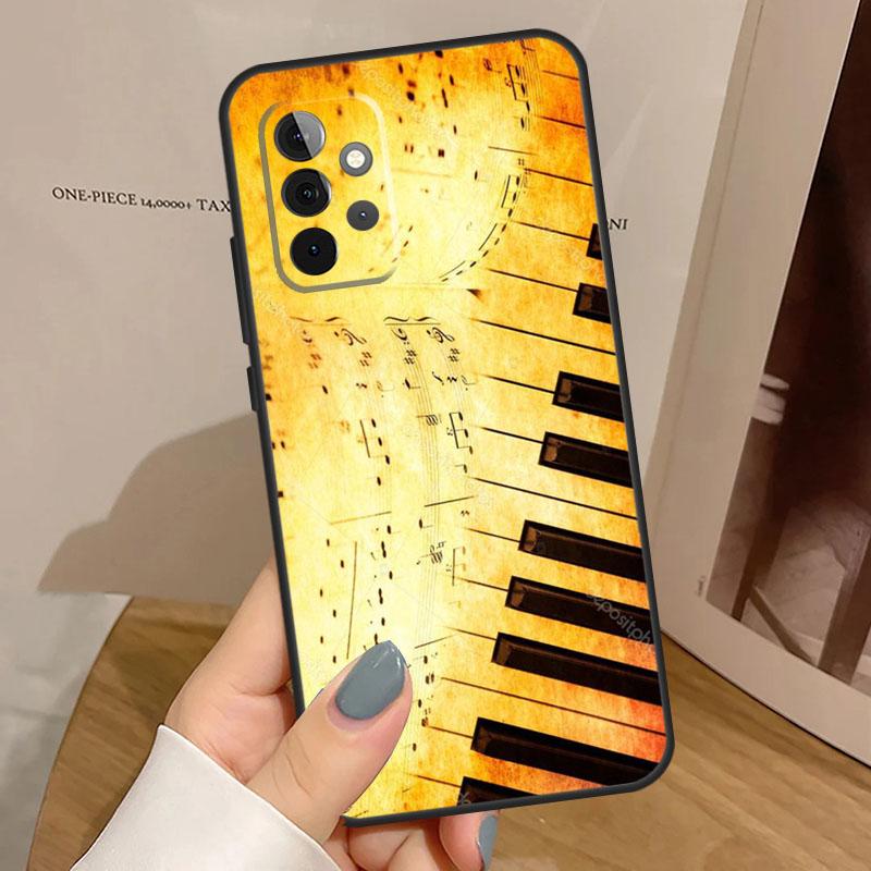 Клавиши пианино Винтажные ноты Чехол Для Samsung Galaxy A15 A25 A35 A55 A52 A32 A12 A14 A34 A54 A51 A71 A53 A13 A33 Чехол