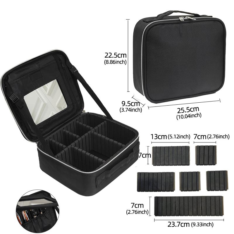 New Cosmetic Bag With Mirror Beauty Brush Makeup Bag Travel Necessary Waterproof Large Capacity Travel Tattoo Makeup Case