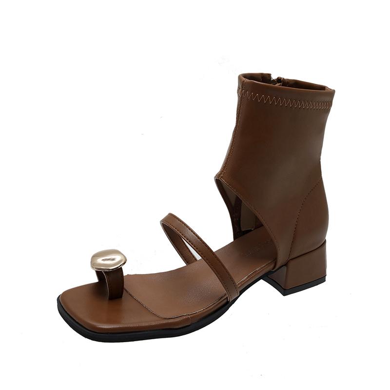 Модные женские босоножки с застежкой-молнией, классные ботинки, летняя мода 2024 года, дизайнерские шлепанцы с открытым носком, туфли-лодочки Zapatos Mujer