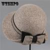 Elegant French-Style Wool Fedora with Bowknot - Breathable, Non-Stretch Vintage Felt Hat for Women