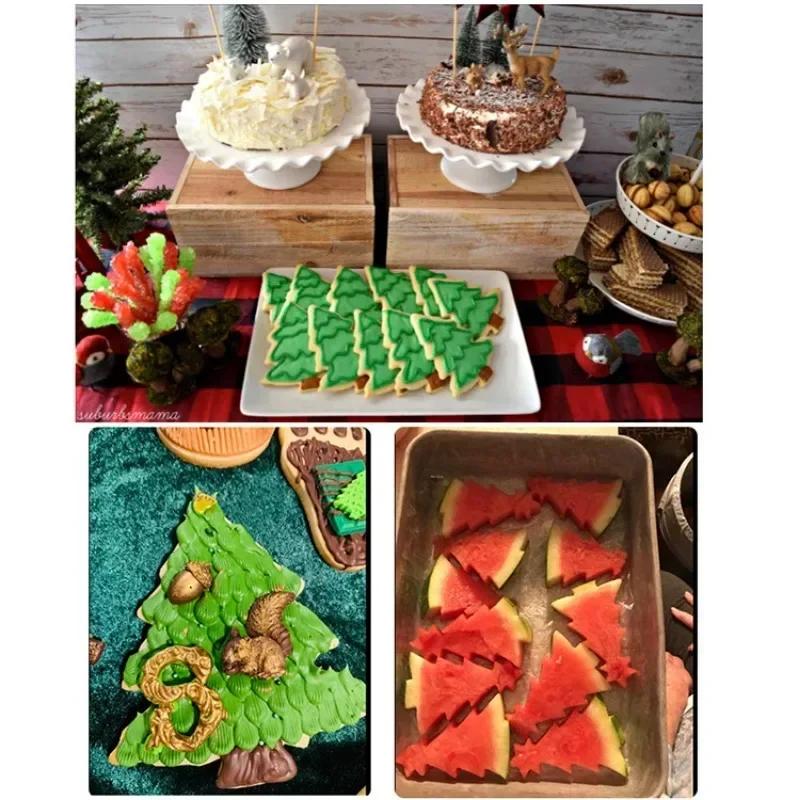 3 шт. Форма для вырезания печенья в виде рождественской елки, рождественские формы для печенья, пресс-формы из нержавеющей стали, кухонные формочки для печенья своими руками