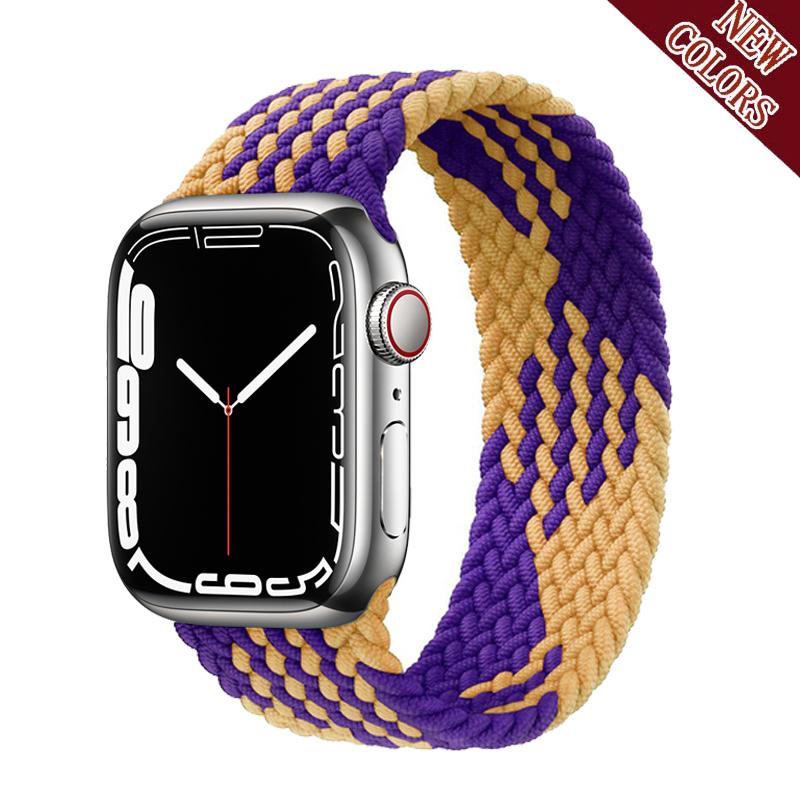 Плетеный ремешок Solo для Apple Watch Band 44 мм, 40 мм, 45 мм, 41 мм, 49 мм, 42 мм, 38 мм, эластичный браслет iWatch series 7, 3 SE, 6, 8, ультра-ремешок