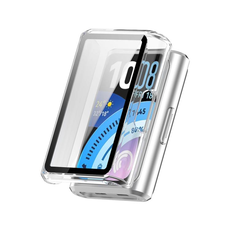 Hat‑Prince Full‑Coverage Tempered‑Glass Integrated PC Watch Case Compatible with Huawei Band 11, Protective Case, Case Only