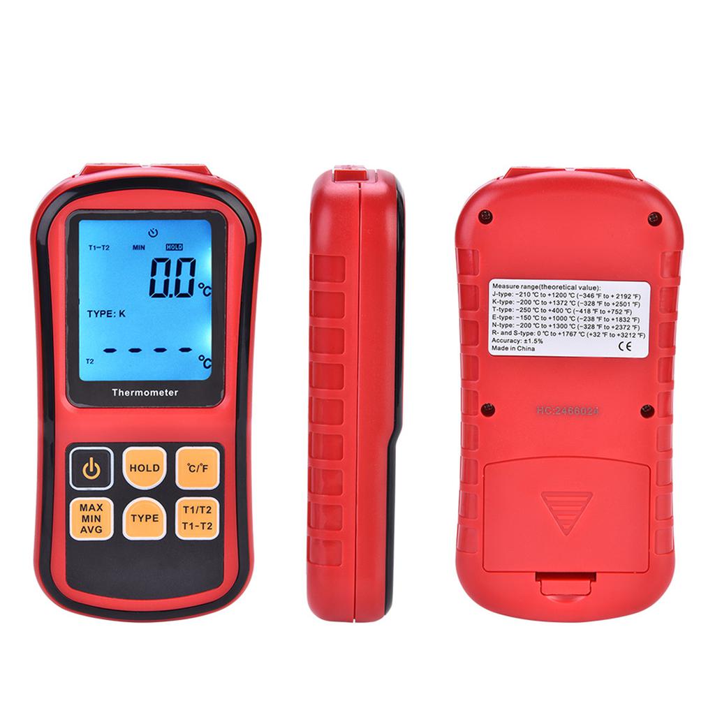 GM1312 Digital Thermometer Dual channel LCD Display Temperature Meter