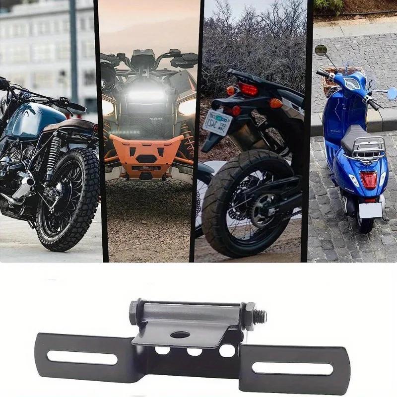 Adjustable Motorcycle License Plate Mount Holder Universal Folding License Plate Tail Light Bracket Replacement Part Accessories