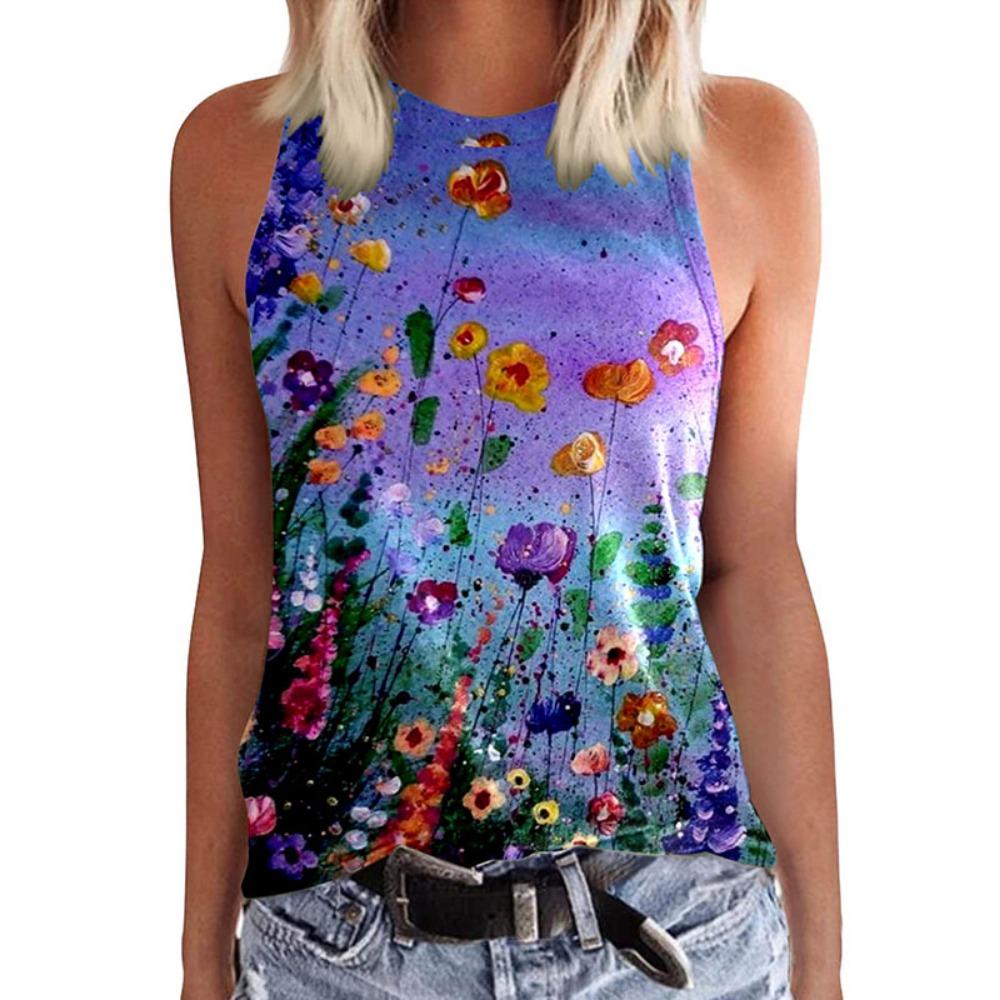 Sunflower Floral Dandelion 3D Print Tank Top New Women Streetwear Y2k Tops Oversized Vest Off Shoulder Sleeveless Woman Camisole