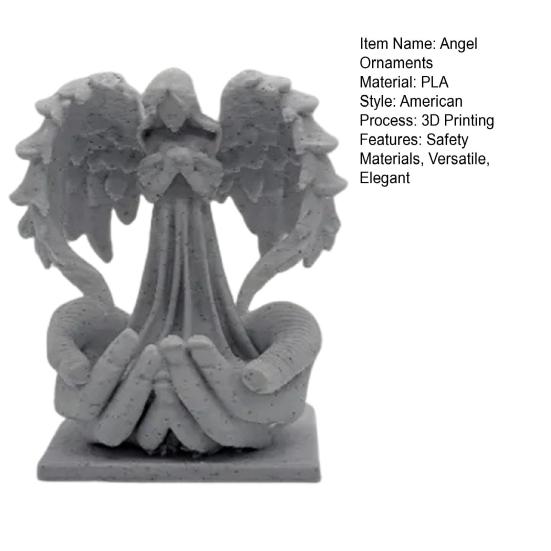 Guardian Angel Figurine 3D Printed Angel Statue Desktop Angel Ornament Handcrafted Irish Decor for Office Living Room