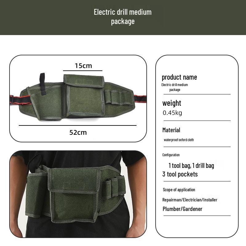 Прочная мужская сумка для инструментов электрика - Прочная, портативная, многофункциональная сумка для хранения крепежа с поясным ремнем