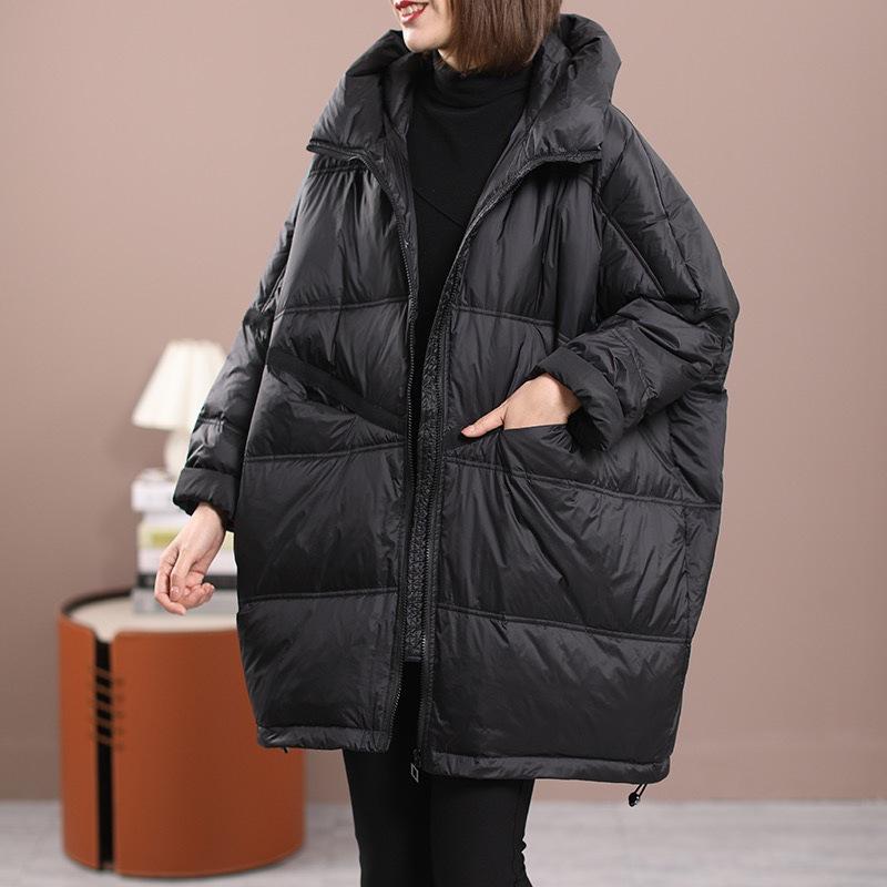 Зимняя женская белая утиная пуховая свободная куртка с капюшоном, толстая теплая верхняя одежда, повседневные пальто больших размеров в стиле пэчворк