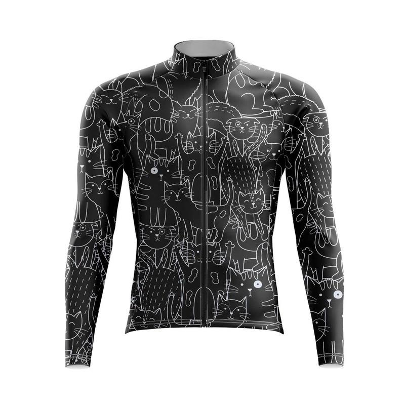 Mens Long Sleeve Cycling Jersey Breathable Quick Dry Road Bike Top Outdoor Riding