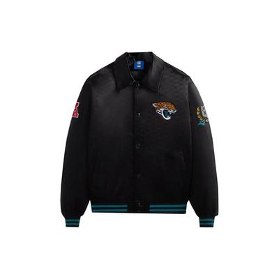 Kith Для НФЛ: Атласный бомбер Jaguar, черная верхняя одежда унисекс KHM010452-001