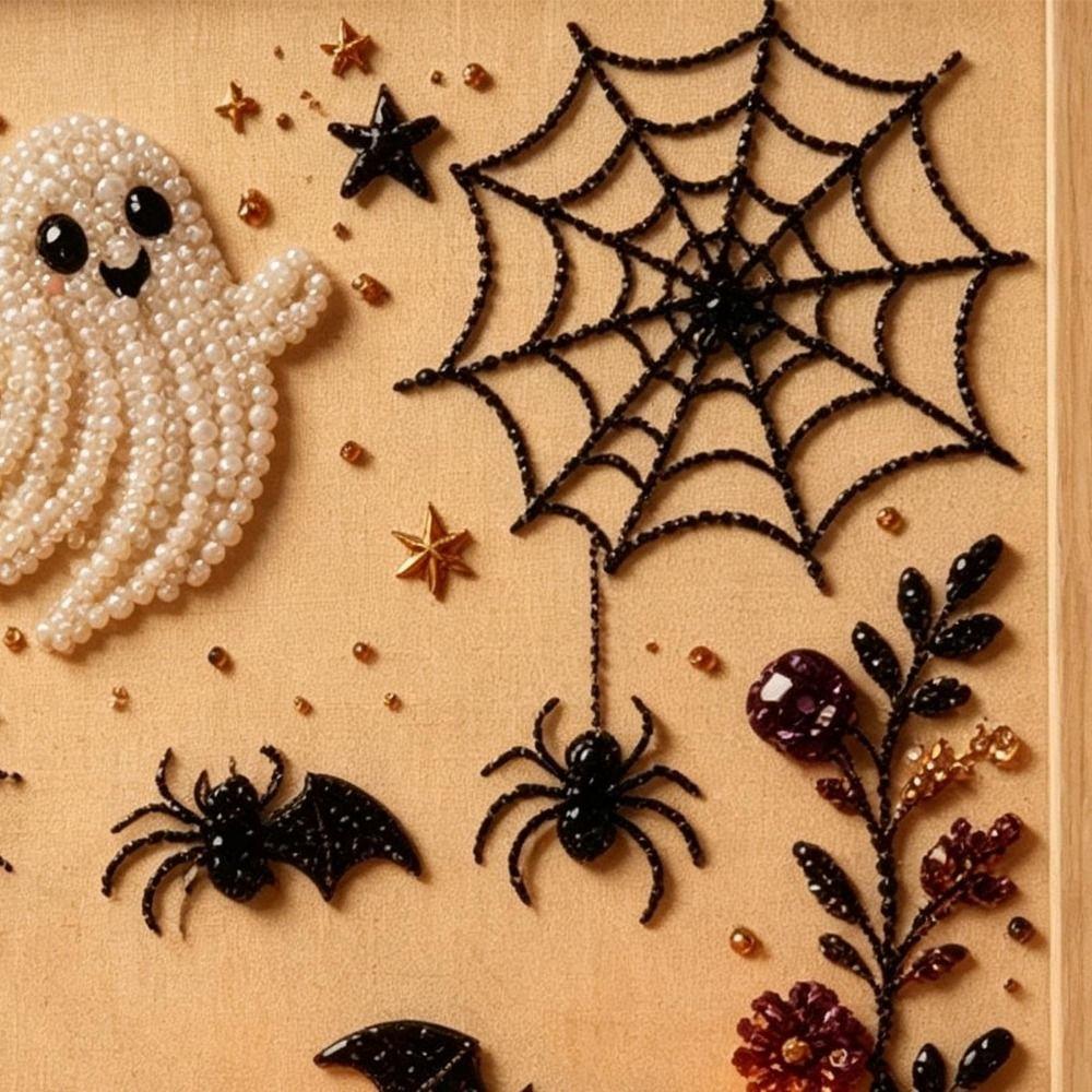 Resin Pearls DIY Pearl Art Kit Preprinted Canvas Halloween Pearl Art Seasonal Home Decor
