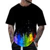 Summer Fun 3D Pattern Tie Dyeing T-shirt Color Painting 3D Printing Men's T-shirt Short Sleeve Top