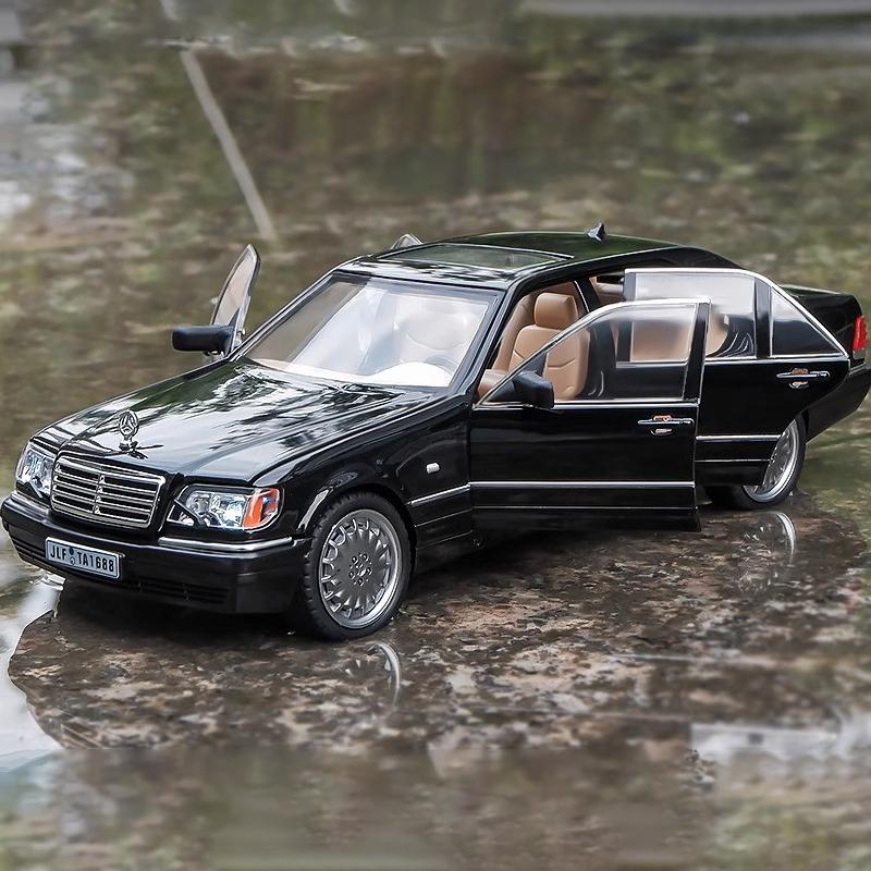 1:24 Mercedes Benz W140 320Sel Classic Лимузин Литой Металлический Модель Автомобиля Звук и Свет Коллекция Хобби Украшения Подарок