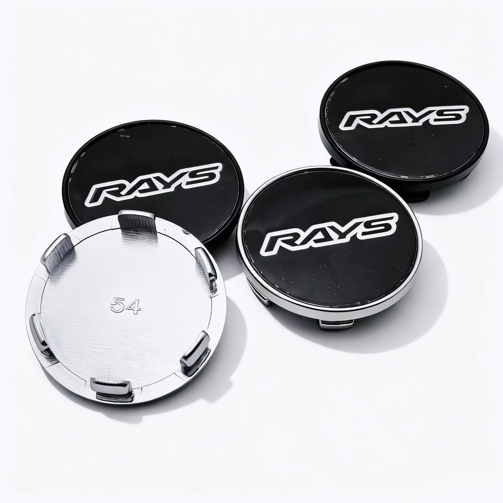 4pcs JDM RAYS Logo Emblem Car Wheel Center Caps 54MM Clips 49MM Rim Hubcaps Dust Cover Wheels Hub Cap Replace Car Accessories