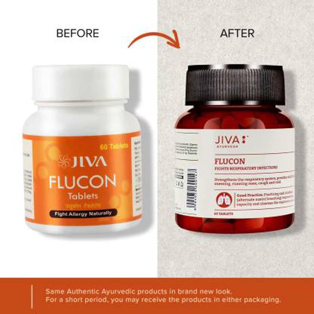Jiva Flucon Tablet 500mg 60 Tablet (Pack of 3) for Respiratory Support, Immunity Boost, Cough & Cold Relief