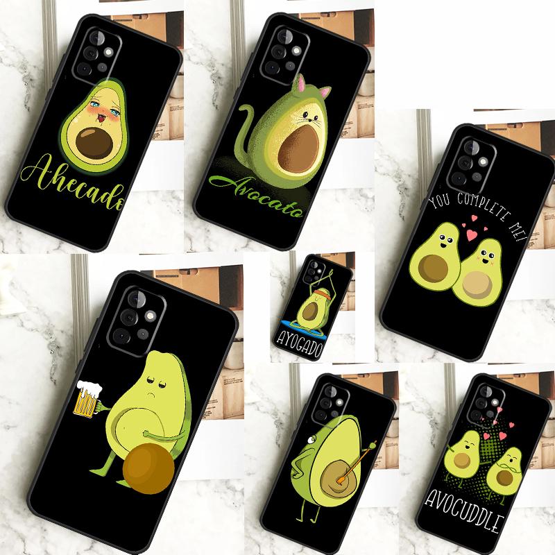 Funny Cartoon Avocado Case For Samsung Galaxy A55 A35 A15 A14 A34 A54 A73 A53 A33 A23 A13 A12 A32 A52 A51 Cover