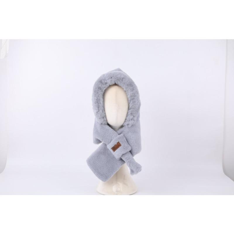 Winter New Fire Fox Plush Hat Scarf Women's Gloves Integrated Three-piece Set Student Warm Thickened Hat
