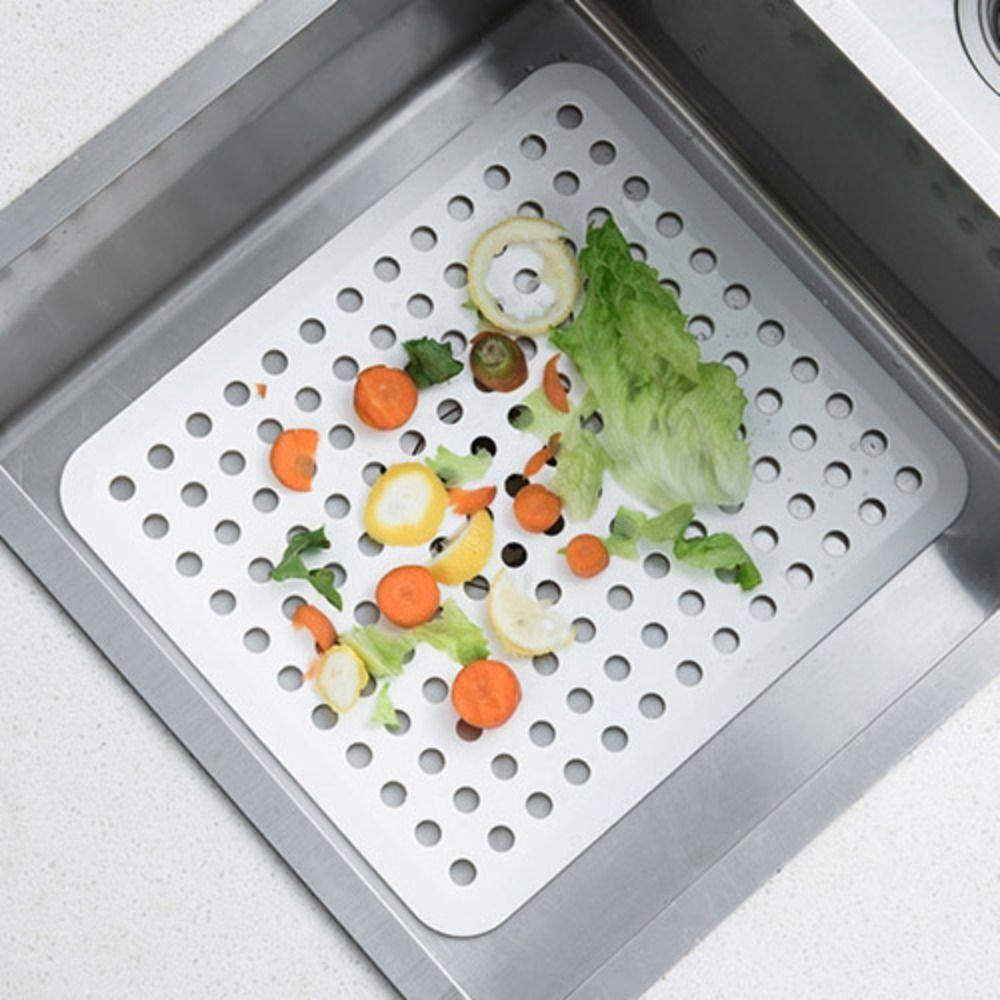 Anti-blocking Sink Drain Mat Hollow Dish Drying Mat Multifunctional Sink Protectors  Tableware