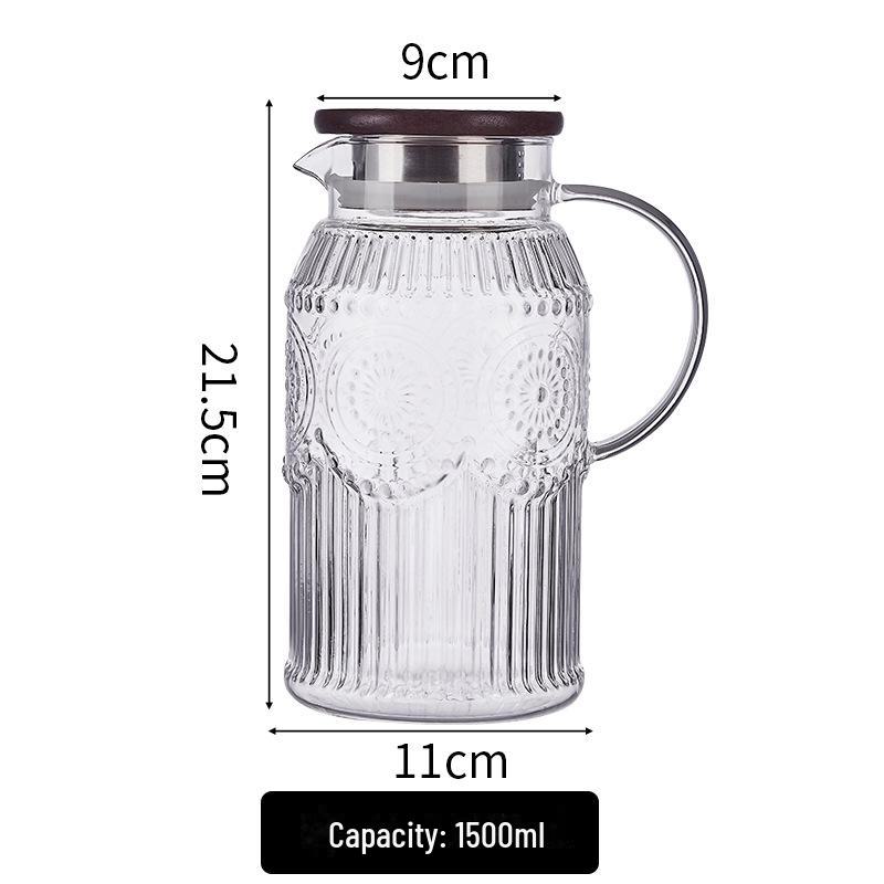 Стеклянный термостойкий чайник для холодной воды Lux Glass с ручкой - креативный чайник большой емкости для дома или гостиной