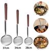 Stainless Steel Kitchen Stir Fry Spoon Wood Handle Frying Spatula New Cooking Spoon Kitchen Tools