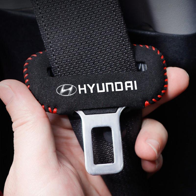 2Pcs Car Logo Seat Safety Belt Buckle Cover Interior Accessories For Hyundai Elantra Tucson Genesis Avante Grandeur Sonata Venue rree8