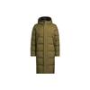 Solid Color Letter Logo Print Hooded Mid-Length Down Jacket Men Outerwear Military-Green HZ2598