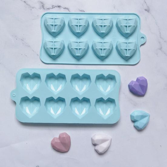 Fondant Mold Reusable Kitchen Supplies Easy To Clean Heart Shape Ice Cubes Biscuit Pastry Manual Baking Mould Convenient Decorative