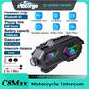 IPX6 Motorcycle Bluetooth 5.3 Intercom 1080P Dashcam 120° Camera 50H Battery