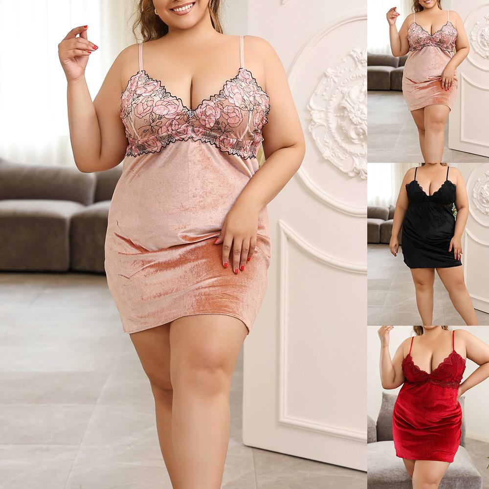 Женское сексуальное нижнее белье без рукавов больших размеров с цветочным принтом, пижама, женское однотонное мешковатое свободное платье с v-образным вырезом, мини-платье