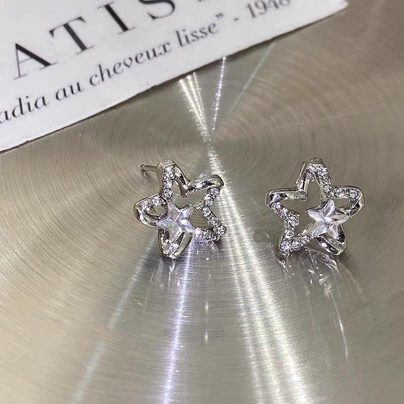 iF ME 3 пары/компл. серьги-гвоздики со звездами и бабочками, набор для женщин, серебряные серьги с кристаллами циркона, аксессуары, ювелирные изделия