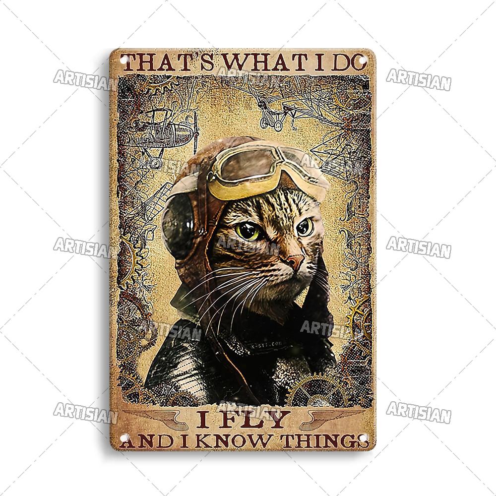 Артизан черный кот ретро металлический постер забавный питомец винтажный декоративный жестяной знак гараж бар паб клуб кухня дом человек пещера настенный декор