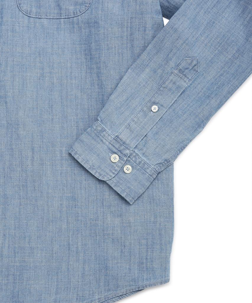 BROOKS BROTHERS Спортивная рубашка из хлопкового шамбре (Светлый Индиго) (Bbthmm2533Nfs)