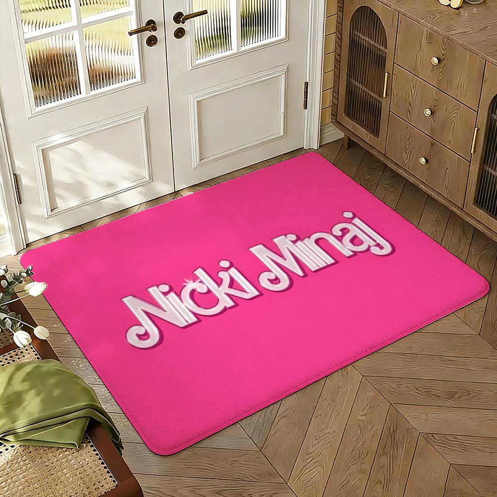 Singer Nicki Minaj Pink Friday Floor Mat Soft Thickened Absorbent Non-Slip Bedroom Living Room Door Mat Home Decor Flannel Rugs