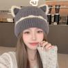 Knitted Hat For Women Winter Warmth Breathable Windproof With Cute Ear Design For Casual Wear