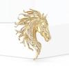Brooch Pin Retro Style Horse Head Design Anti-oxidation Anti-rust Brooch Sweaters Hats Bags Fashion Accessory
