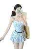 Swimsuit women's 1011 polyester one-piece new sweet polka dot skirt conservative and thin, covering the belly, seaside vacation swimsuit batch