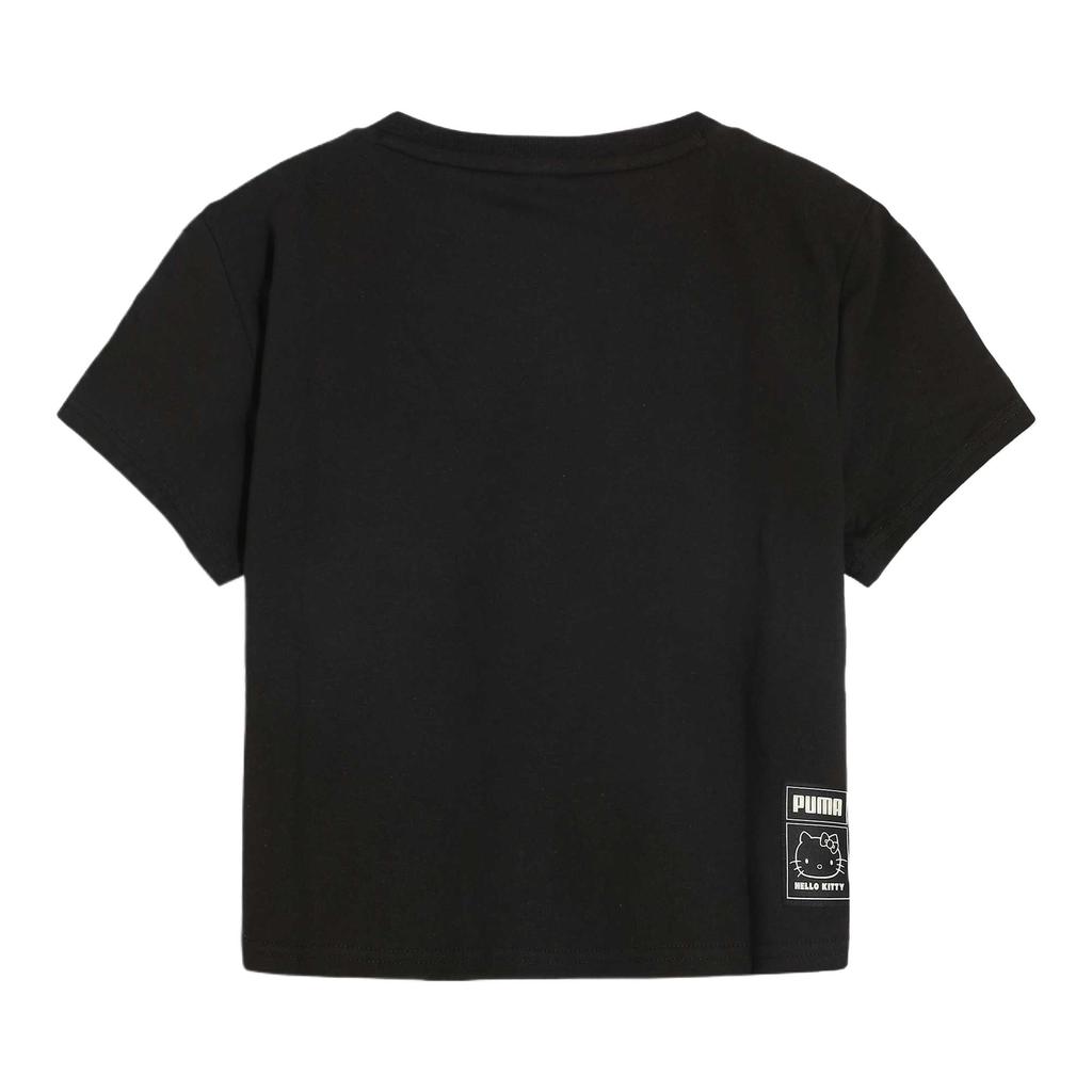 Puma X Графическая детская футболка Hello Kitty Мягкая Удобная Милая Модная Дышащая С коротким рукавом Обычная футболка Женские топы Черный 631613-01