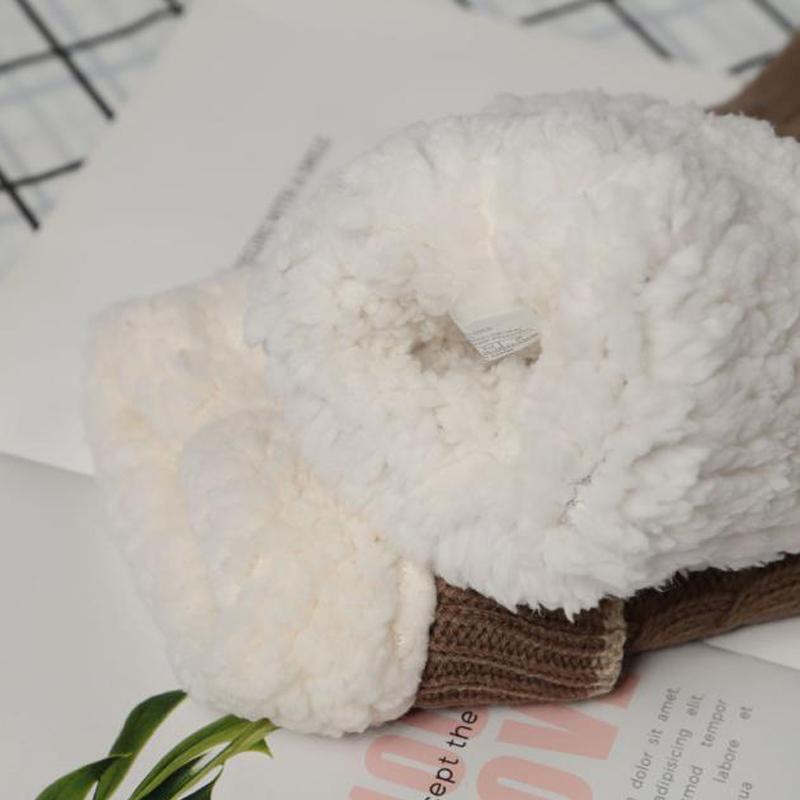 1Pair Knitted Fluffy Thick Soft Warm Sherpa Slipper Socks Non Slip with Grips Womens