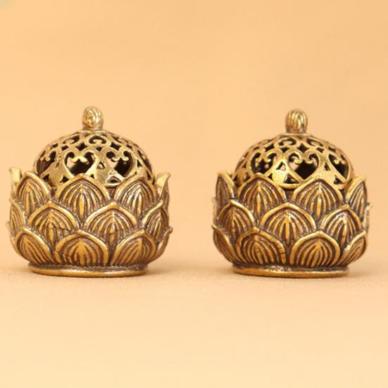 Декоративная курильница, кусок благовоний, ремесленный медный лотос, художественный держатель, домашний декор