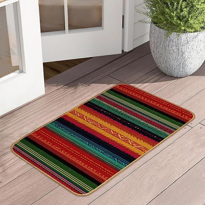 Retro Butterfly Floor Mat Bathroom Door Mat Dirt Resistant and Easy To Maintain Foot Mat